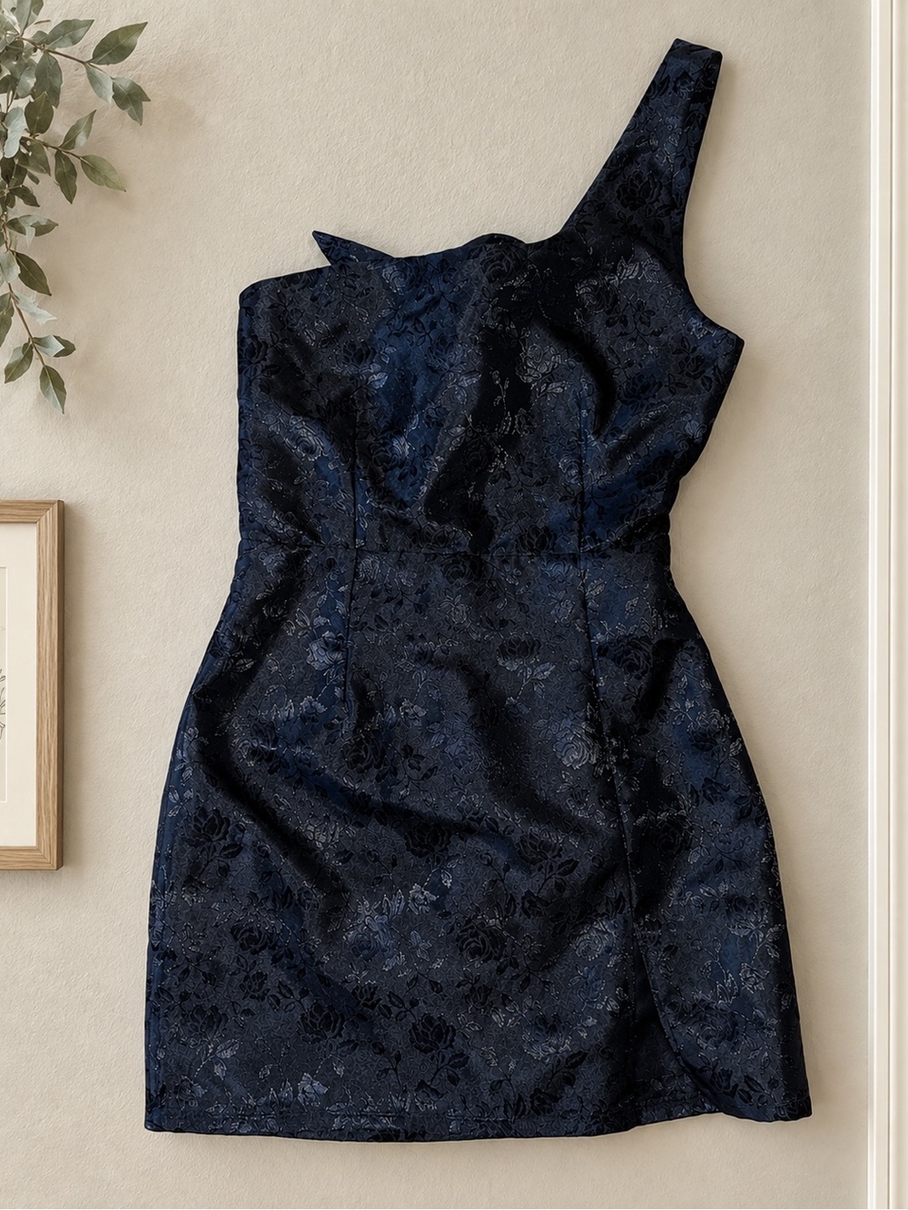 Luck in the Sky Black Floral Satin Dress